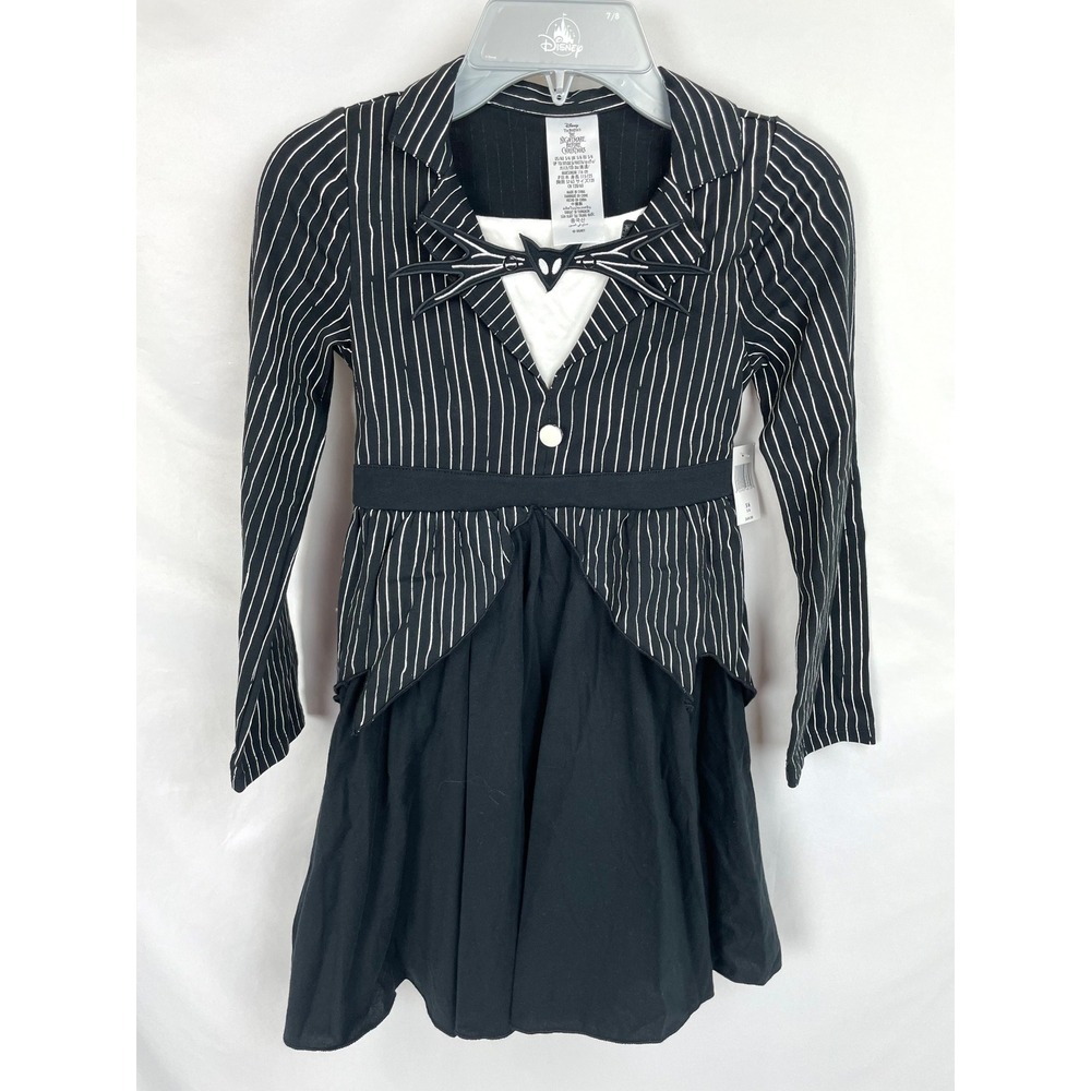 Disney Parks Girl 5/6 Jack Skellington Dress Black Costume Nightmare Christmas